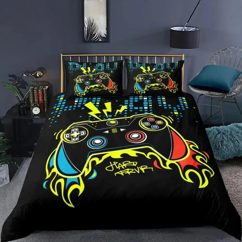 Gamepad 3D Printed Bedding Set For Teen Boys Queen Modern Gamer Comforter Duvet Cover 240X220 Video Game Kids Bed Linen