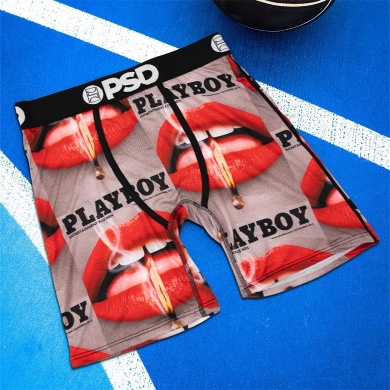 PSD Boxer Briefs Estampados Cómodos de Secado Rápido para Hombre de Línea Larga de Tiro Medio