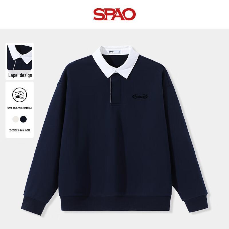 

SPAO Men s Loose-Fit Polo Sweatshirt XL