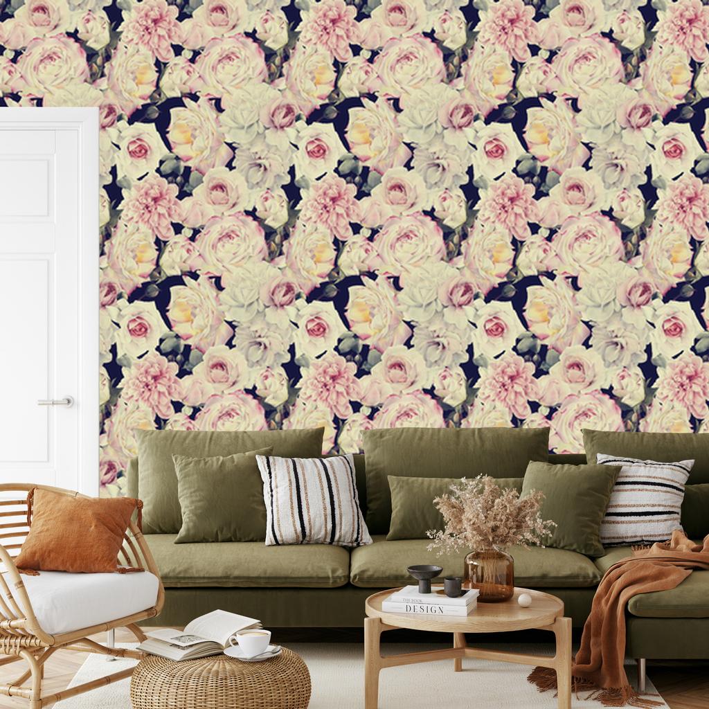 Classic Roses Wallpaper for Living Room and Bedroom 50x1000