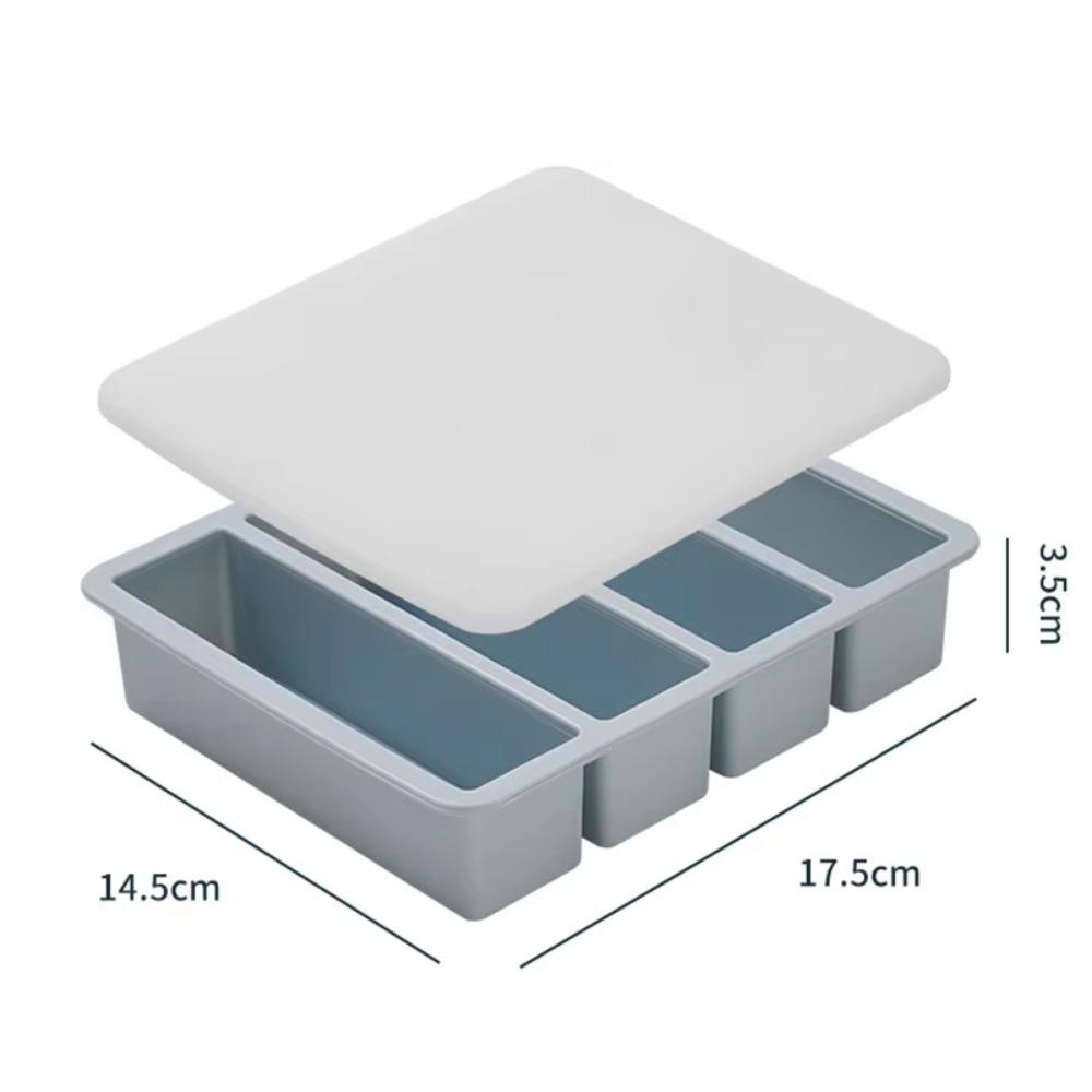 Silicone Ice Mold with Lid Food Sauce Storage New Food Freezing Molds