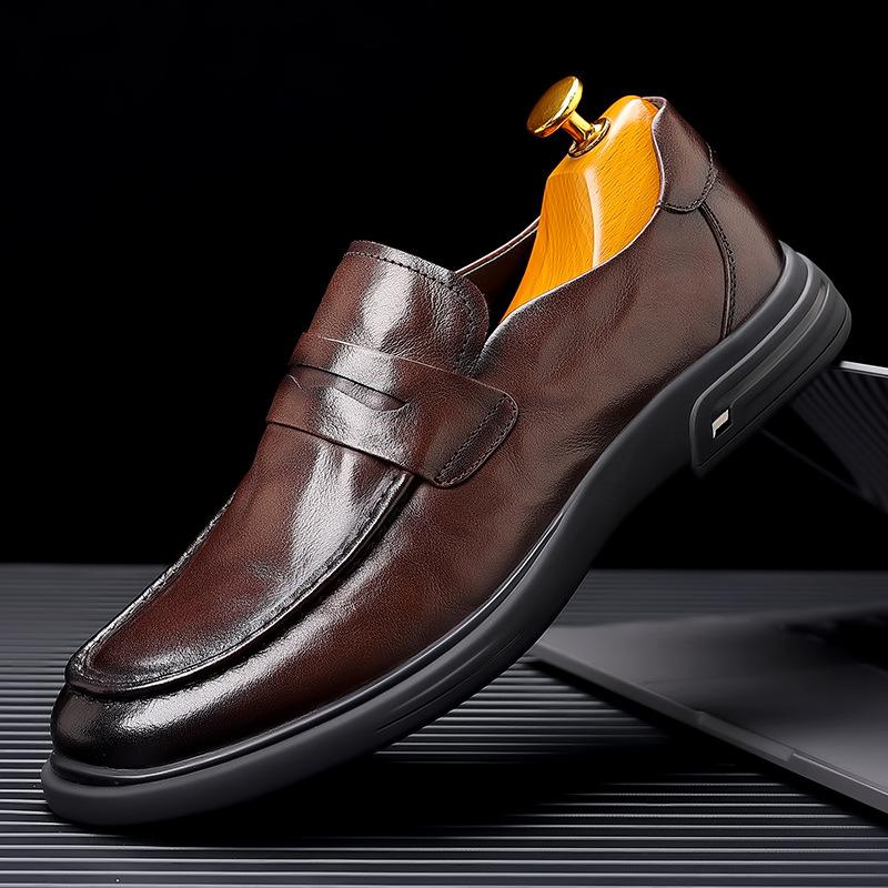 Fashion Casual Leather Men's Dress Shoes British Business Soft Bottom New Designer Loafers Male Spring Autumn Fashion Shoes for Men