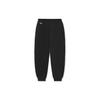 Li Ning Basketball Series Logo Patch Pattern Fleece Loose Straight Casual Pants Women Pants Black AKLRB08-2