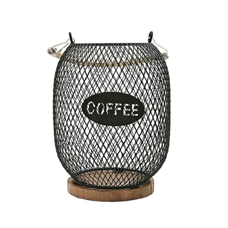 Модная Элегантная Прочная Корзина для Хранения Кофе Решение Отверстие для Эффективной Организации Кофейных Принадлежностей чёрный 1350₽