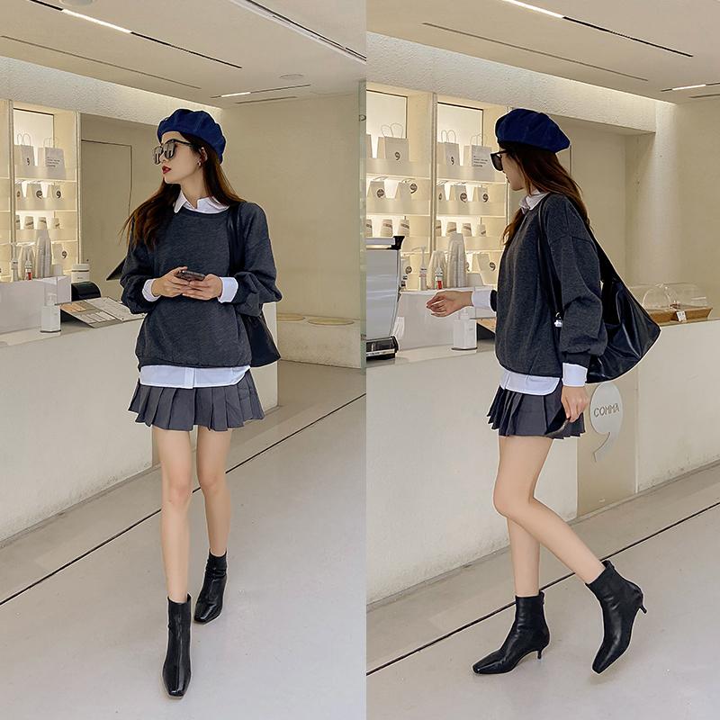 Oryginalne skórzane buty damskie zimowe botki z owczej skóry modne buty damskie na zamek zwięzły kwadratowy nosek cienki obcas ręcznie robione buty