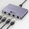 Multiple Device Ethernet Splitter 4 Port Gigabit Speed Networking Hub Aluminum Housing for Home Office Connection