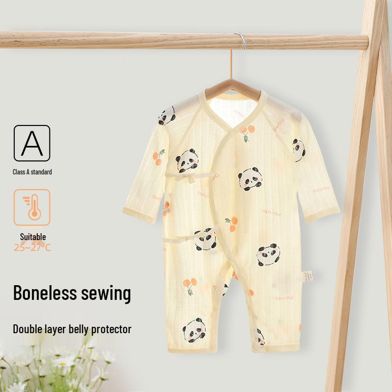 Summer Newborn Cotton Long-Sleeve Butterfly Monk Romper