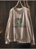 2026 Autumn Women's Pumpkin Print Knit Sweater: Age-Reducing Versatile Round Neck, Long Sleeve Top