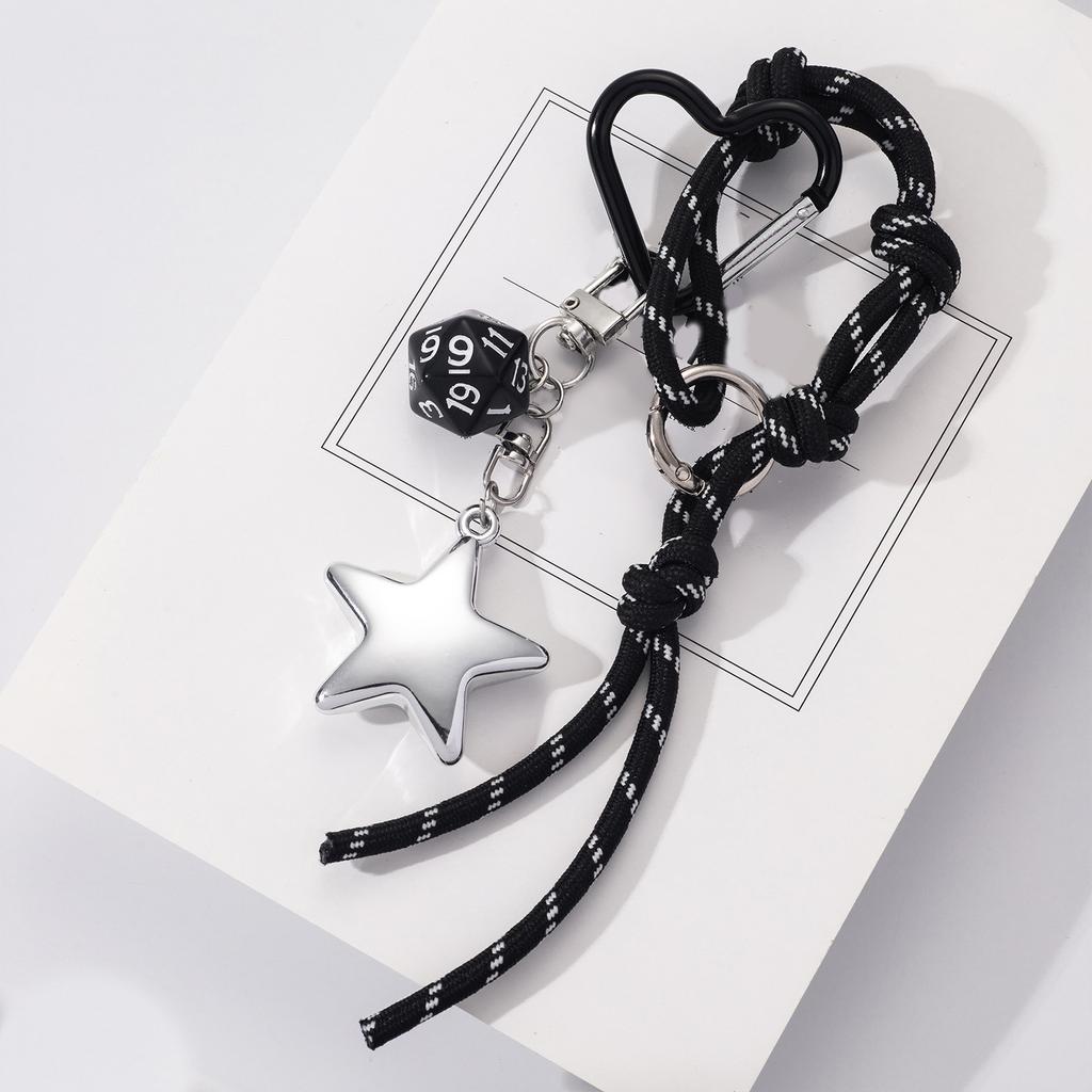 Lovely Heart Keychain Braided Rope Keyring Star Car Key Chain Backpack Handbag Charm Bag Charm Bag Pendant Ornaments