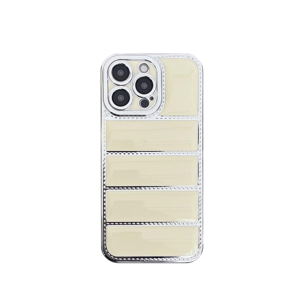 Electroplated Down Case Is Suitable for IPhone16 Anti-drop Phone Case and Apple 15promax Color-matching 14 Protective Case