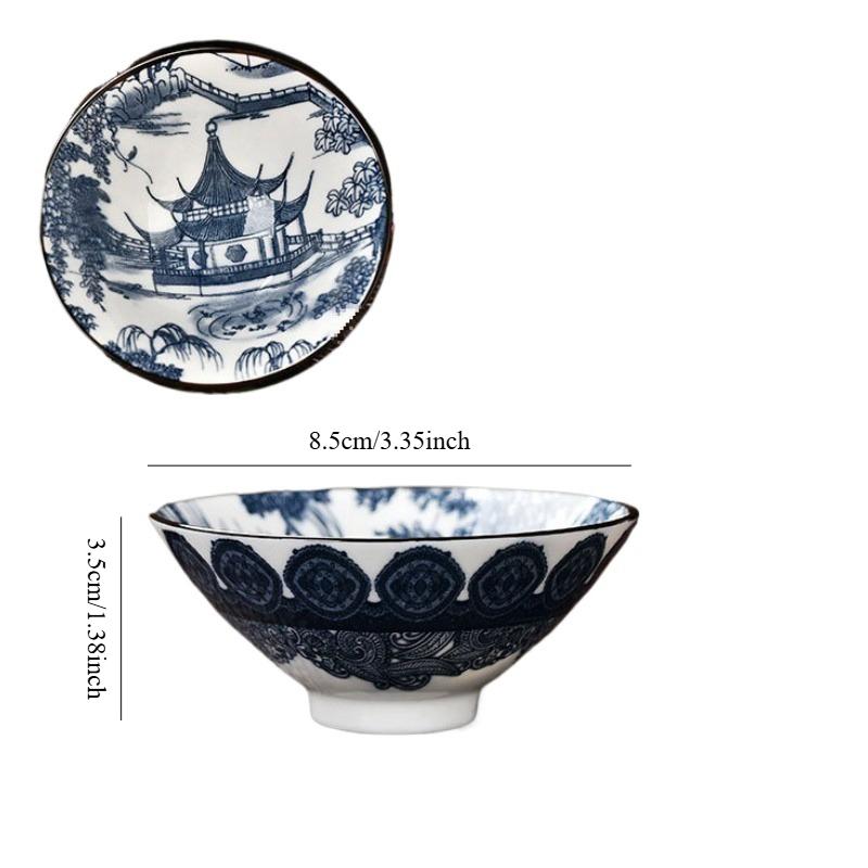 Blau und Weiß Porzellan Teetasse Handgefertigt Drache Phönix Fisch Pavillon Chinesische Kungfu Teetasse Zeremonie Teegeschirr Meistertassen