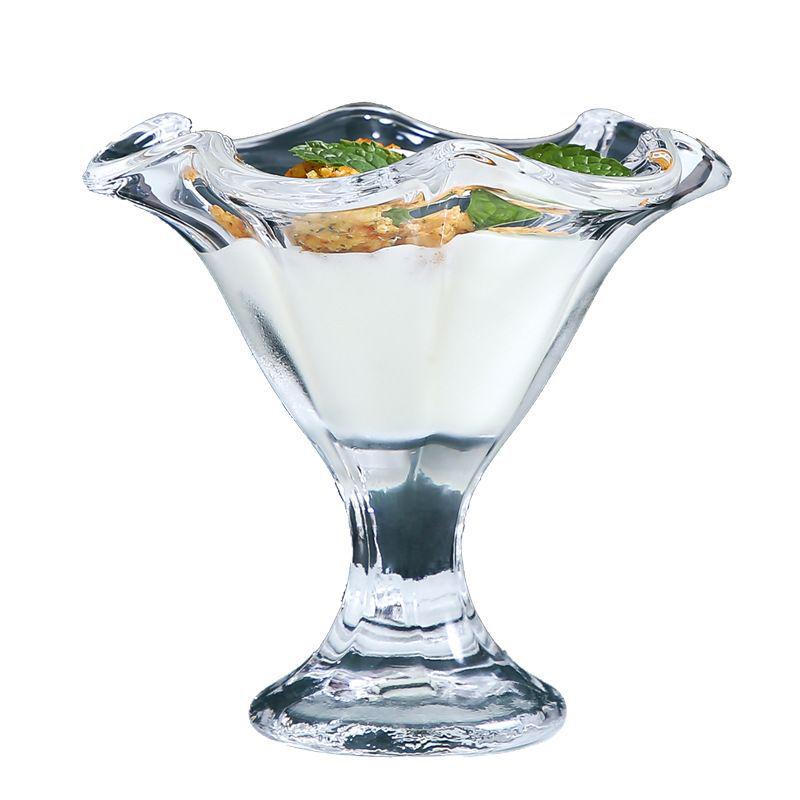 Elegant High-Foot Glass Cup for Desserts, Ice Cream, Cold Drinks, Milkshakes, Juice, and Popsicles