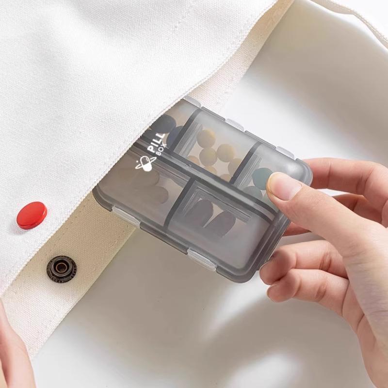 Doppelschichtige kleine Medikamentenbox Portionierungsbox, Tragbare Medikamentenbox Transparent 10-Fächer Reise-Pillenbox Aufbewahrungsbox