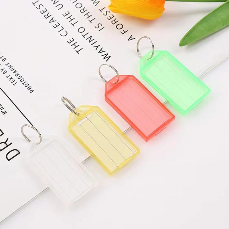 10/20/30PCS Assorted Color Flap Key Tags  Plastic Key Tags with Split Ring DIY Name Keychain Label Luggage Marking Keychains ZYF