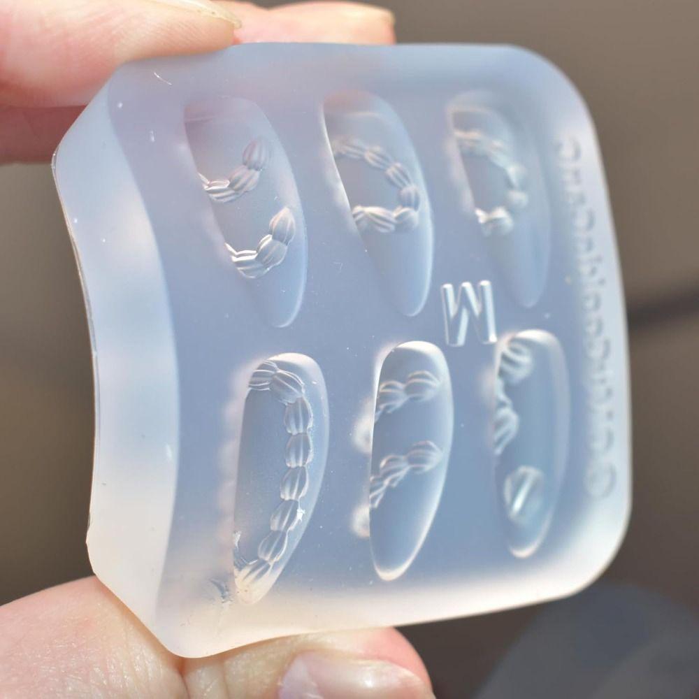 French style Cream Lace Nail Art Mold Silicone Nail Decoration Resin Molds DIY Nails Transparent Mold