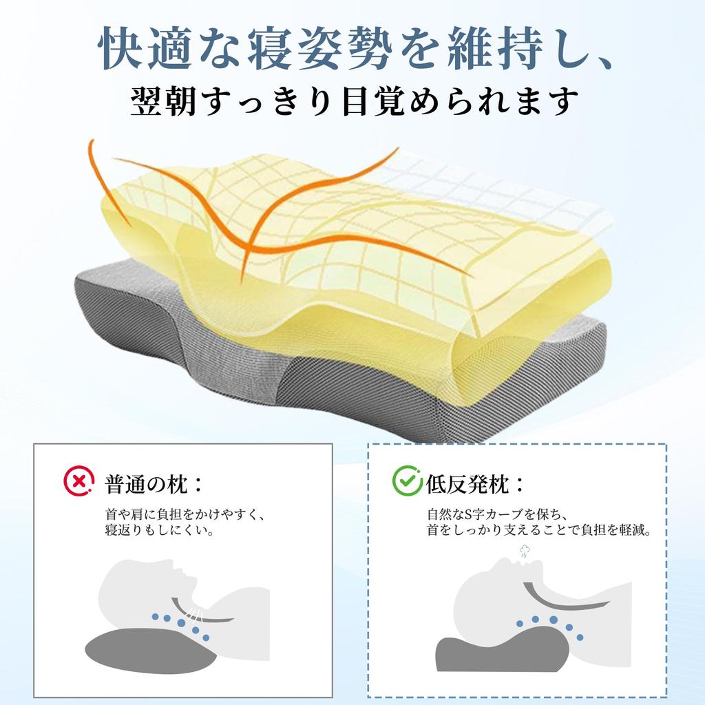 HOSUR Memory Foam Pillow for a Comfortable Sleep, Relieves Neck Pain, Adjustable Height (HighLow), Suitable for Side and Back Sleepers, Shoulder