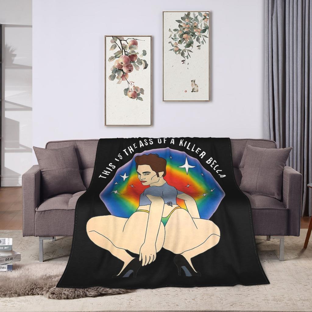 Lautner Jacob Black Blankets Coral Fleece Plush Winter Twilight Bella Breathable Warm Throw Blankets for Sofa Car Bedding Throws