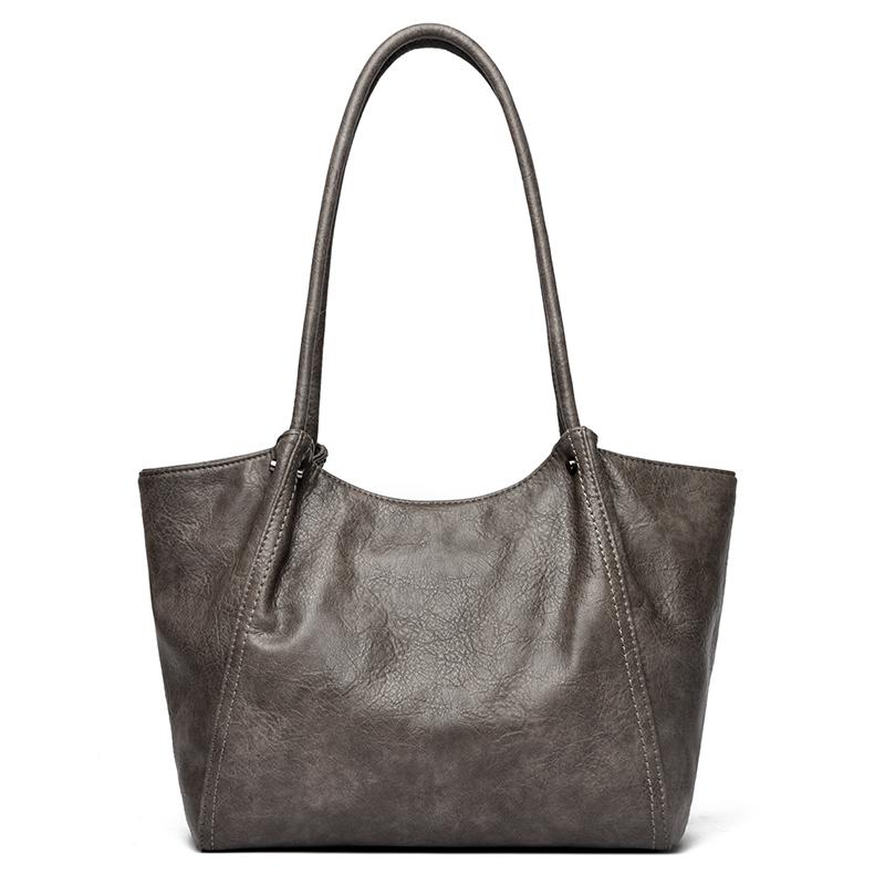 Вместительная минималистичная женская сумка-тоут, модная сумка через плечо, минималистичная повседневная сумка-тоут, подходит для ежедневного использования и шопинга 31.5*15*29cm темно-серого