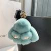 Mini Cute Real Rex Rabbit Fur Bunny Keychain Toy Doll Keyring Tote Bag Charm 10CM Fur Rabbit Keychain Car Bag Pendant