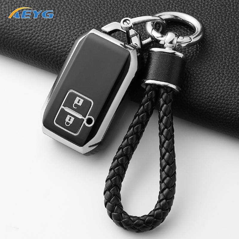 New Fashion Soft Tpu Car Key Case Cover Shell Fob For Suzuki Swift Wagon R Jimny Sierra Spacia Ertiga 2 Buttons Auto Accessories