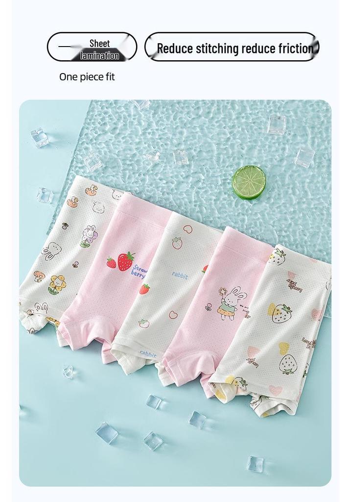 Soft and Comfortable Ice Silk Boxer Briefs for Girls - Perfect for Toddlers and Elementary Students