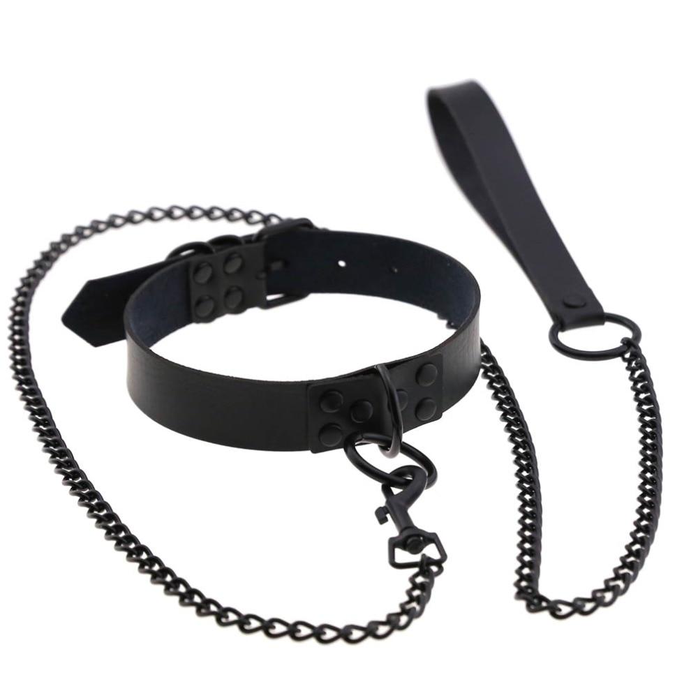 Rivet Slave Collar With Leash Pet Play Owned Submissive Collars & Leashes
