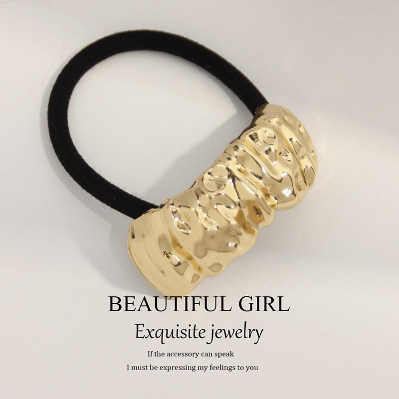 Minimalist Metal Hair Ring - New Korean Style High-End Ponytail Tie Rubber Band.