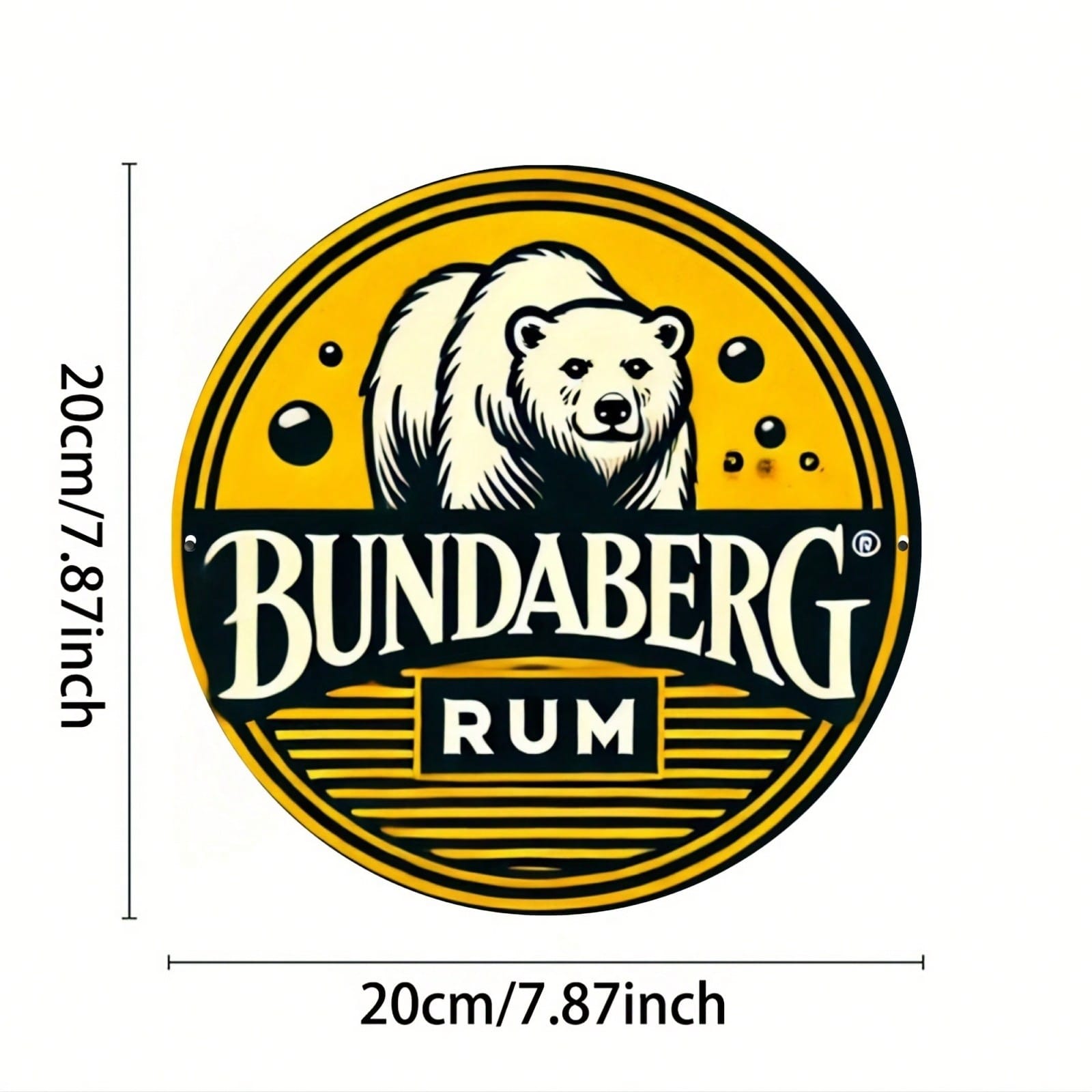 

Pack of 1 Vintage Bundaberg Rum 8 Inch Circular Aluminum Metal Wall Art Sign for Home Bar Cafe Decor Indoor Outdoor різнокольоровий