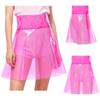 S-XXL Doorzichtig PVC Hoge Taille Geplooide Zoom A-lijn Minirok Transparante Cover-up Rok voor Vrouwen Strandfeest Rave Clubkleding Festivals