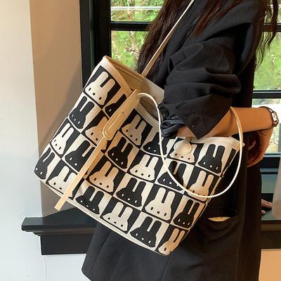 Große Kapazität Tasche Damen Sommer Vielseitig Neu Leinwand Schulter Einkaufstasche High-End Klasse Tragetasche