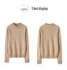Women's Cashmere Half-High Collar Loose Knit Sweater - Autumn Winter Long Sleeve Pullover