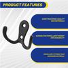 AD23-Double Prong Robe Hook With Screws, Dual Coat Hooks Wall Mounted Hanging Clothes For Bathroom Bedroom Door Wall