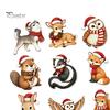 Wood Hanging Crafts for Christmas 12/24Pcs 2D Wooden Ornaments, Woodland Animal Decorations, Forest Durable Holiday Ornaments Creature Ornament Tree,