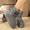 Fashion Warm Platform Boots Women's Winter New Fleece Thickened Suede Versatile Non-slip Fleece Short-leg Snow Boots
