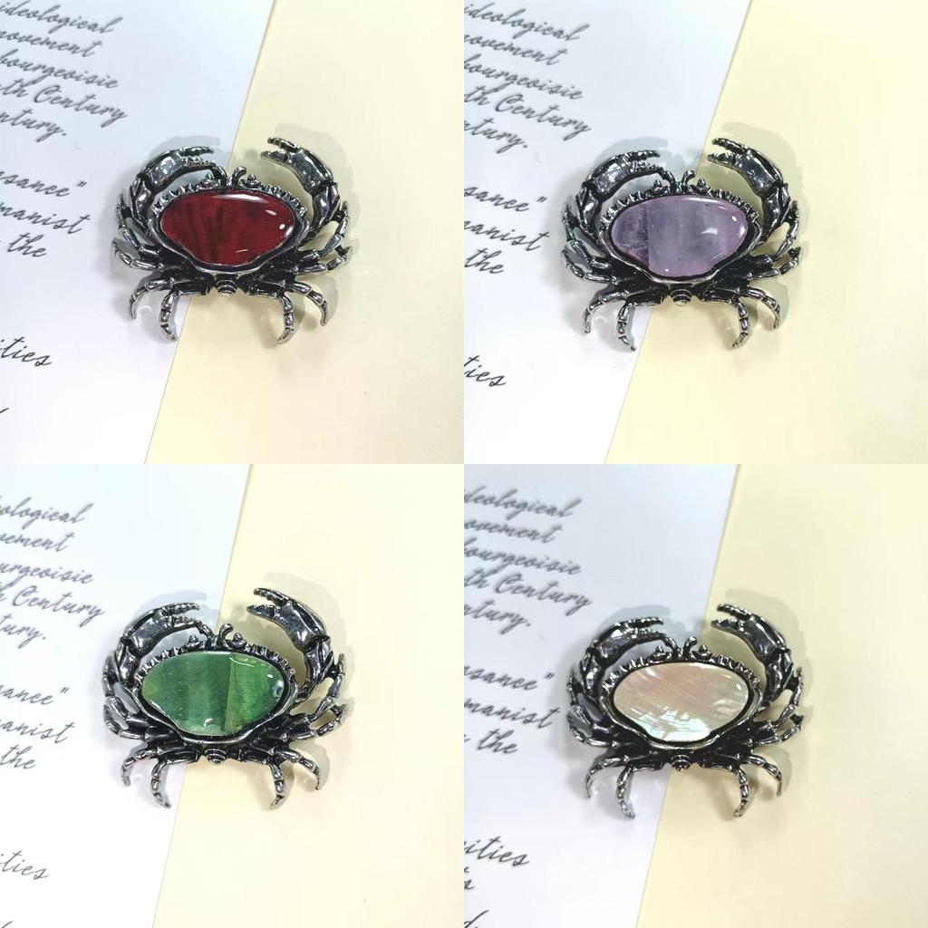 Shell Crab Brooch Pin With Electroplated Finish For Fashionable Office Wear