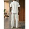Solid Waffle Mens Casual Short Sleeve Polo Shirt And Long Pants Set