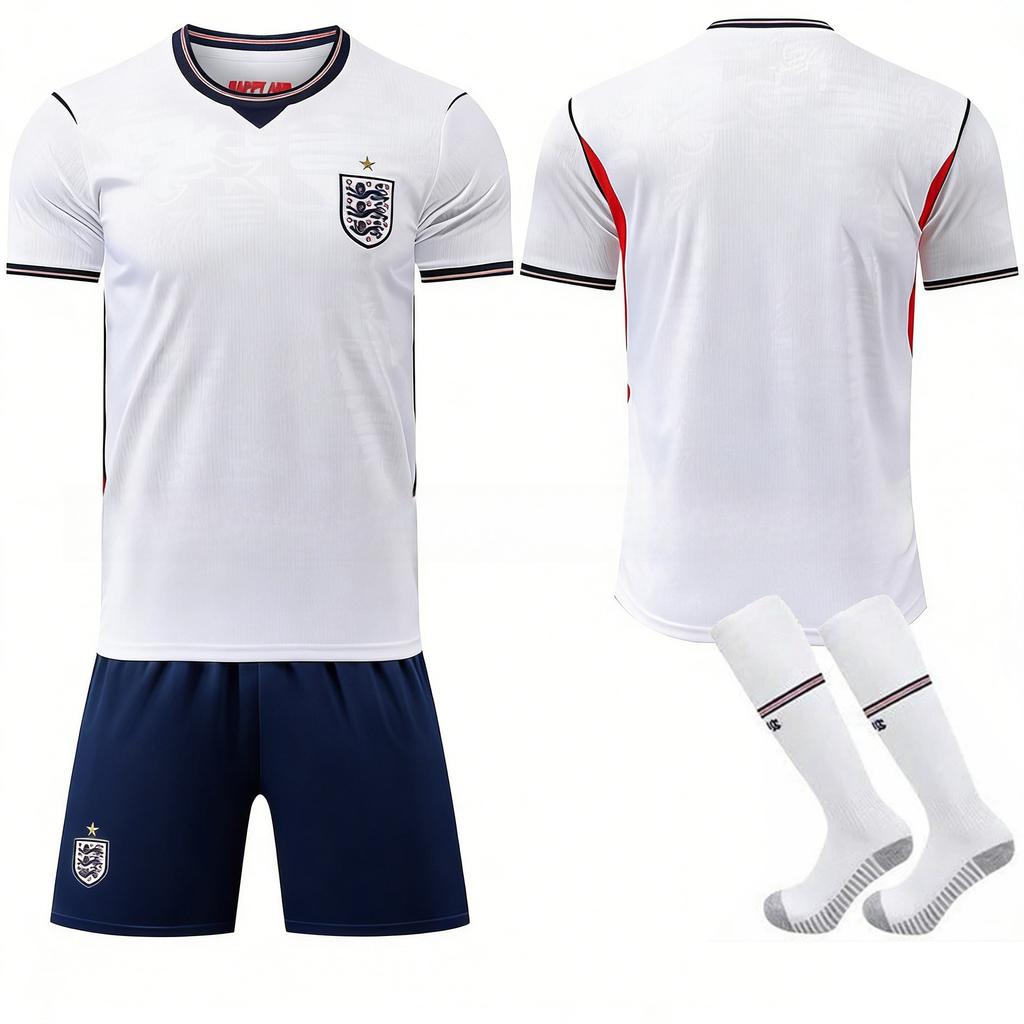 27 England Hemma Vit Nr. 10 Bellingham Tröja Nr. 7 Saka No. 9 Kane Fotbollströja Kostym