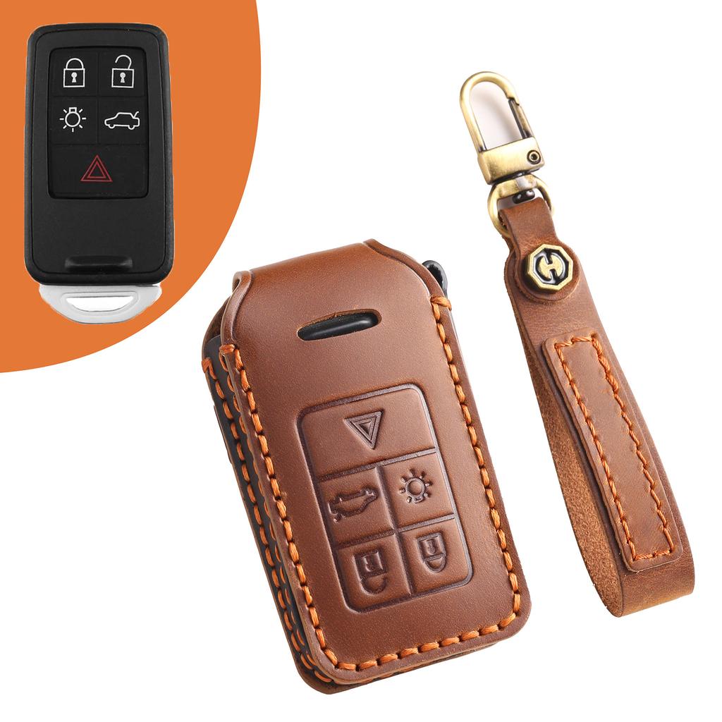 Applicable To Volvo Xc60 Key Cover V40 Old V60 X60l Buckle S80l Car Key Case Bag Leather