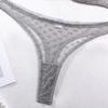 Ästhetisches Grunge Ultra Dünne Sets Damen Durchsichtig Sexy Gepunktet Halbschalen Zweiteiliges Set Mode Tanga Dessous Anzug