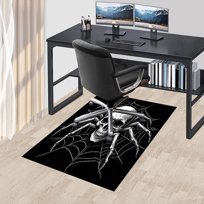 1PC Spider Skull Non-Slip Floor Carpet Compatible for Office&Living Room&Bedroom&Dining Room - Flat-Weave Machine-W260