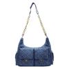2025 Ming New Casual Versatile Washed Multi-Pocket Denim Bag Chain One Shoulder Underarm Bag Women's Bag