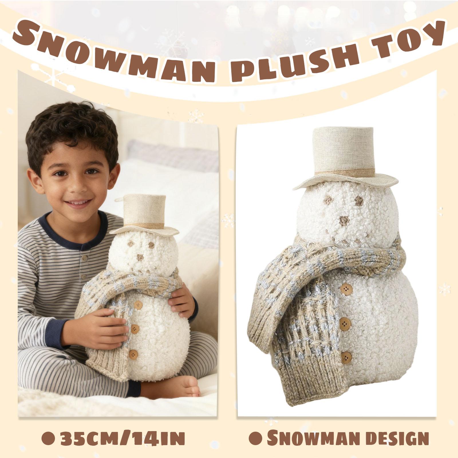 

Christmas Snowman Plush Toy, Christmas Doll, Winter Home Living Room Bed Sofa Christmas Pillow One Size