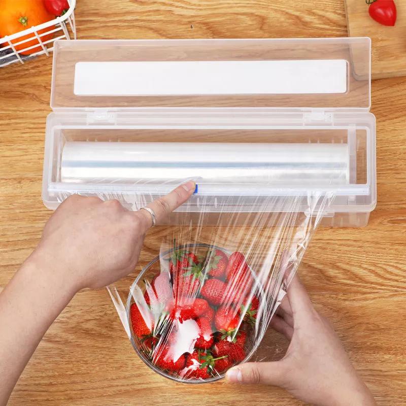 Adjustable Sliding Cutting Machine Packaging Storage Box Plastic Packaging Knife Style Cling Film Cutting Box Easy To Tear Off