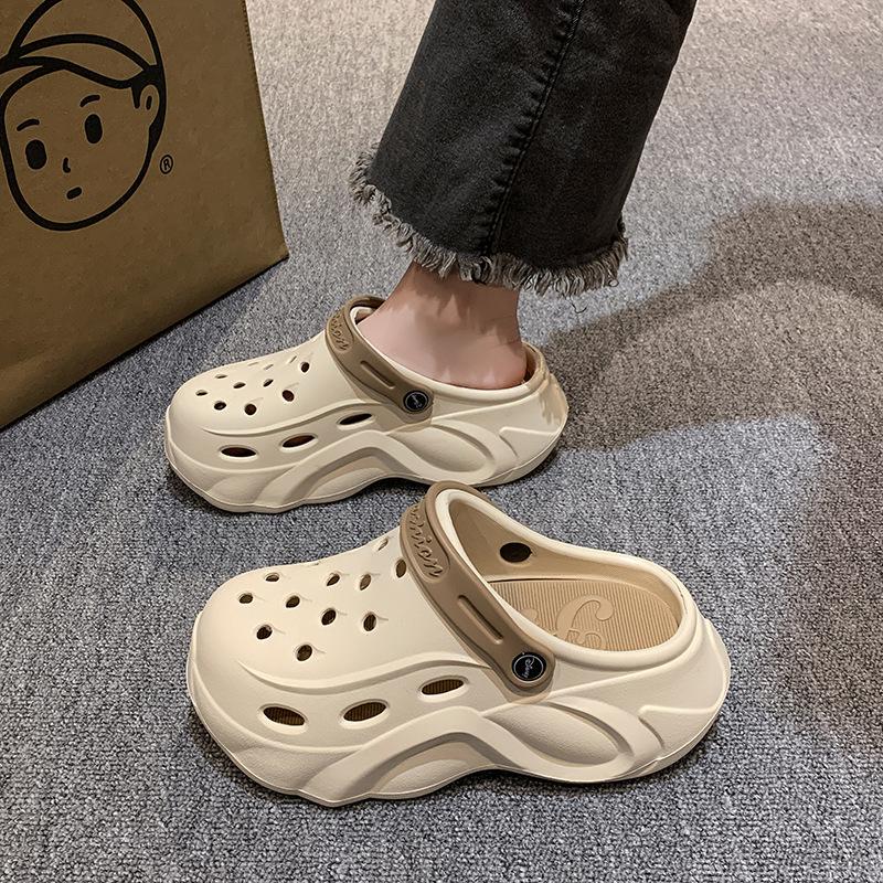 

Женские туфли Hole Lovely Elevated New Comfort Versatile Elevated Sole Anti Slip Comfortable SlippersHigh Home Beach Slippers