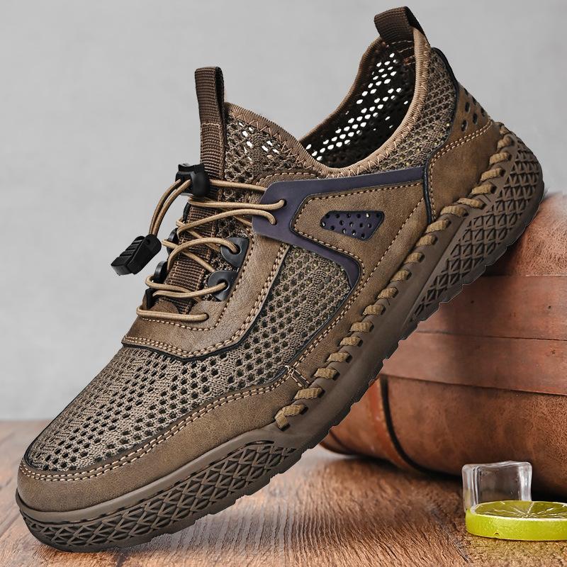 Mesh Shoes Men's Summer 2025 New Hollow One-pedal Men's Shoes Thin Breathable Non-slip Men's Lightweight Casual Shoes