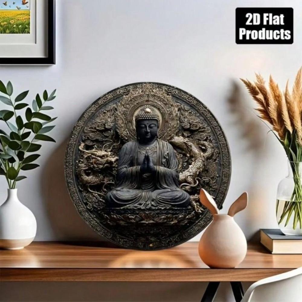 Metal Poster Buddha Dragon Vintage Wall Decor Bar