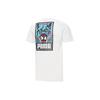 Solid Color Logo Print Crew Neck Casual Sport Short Sleeve T-Shirt Men Tops White 596631-02