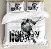 Hockey 3pcs Bedding Set Cartoon Hockey Puck Bites And Breaks Hoc Duvet Cover Set Bed Set Quilt Cover Pillow Case Comforter Cover