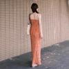 French Dopamine Romantic Floral Suspender Dress Women's Summer High-end Waist Seaside Vacation Dress