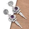 925 Silber Amethyst Sterling Edelstein Ohrring Schmuck handgemachte Ohrringe lila